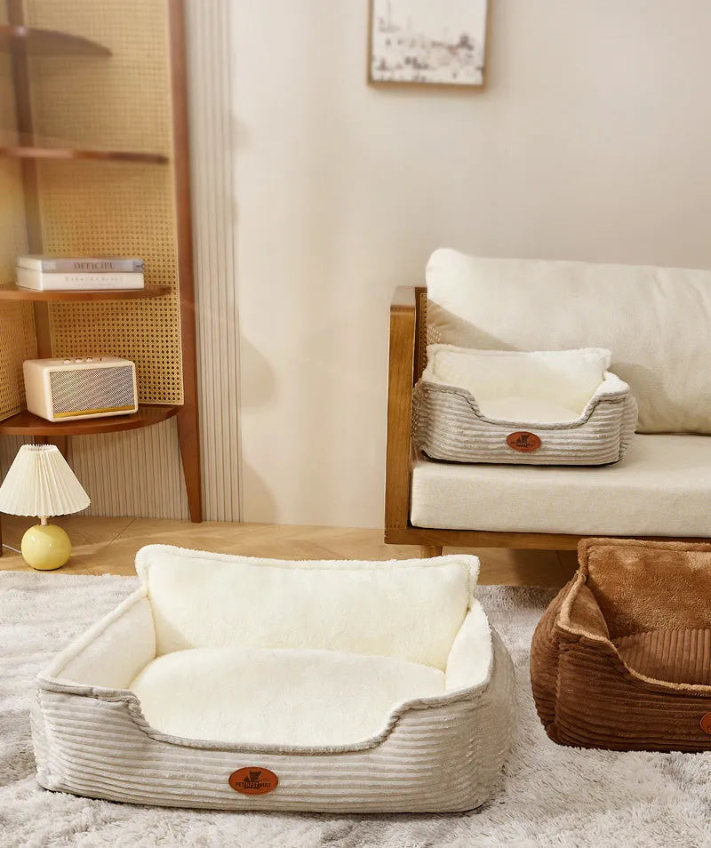 Universal kennel with removable washable bed for small and medium dogs and cats, Coffee or White