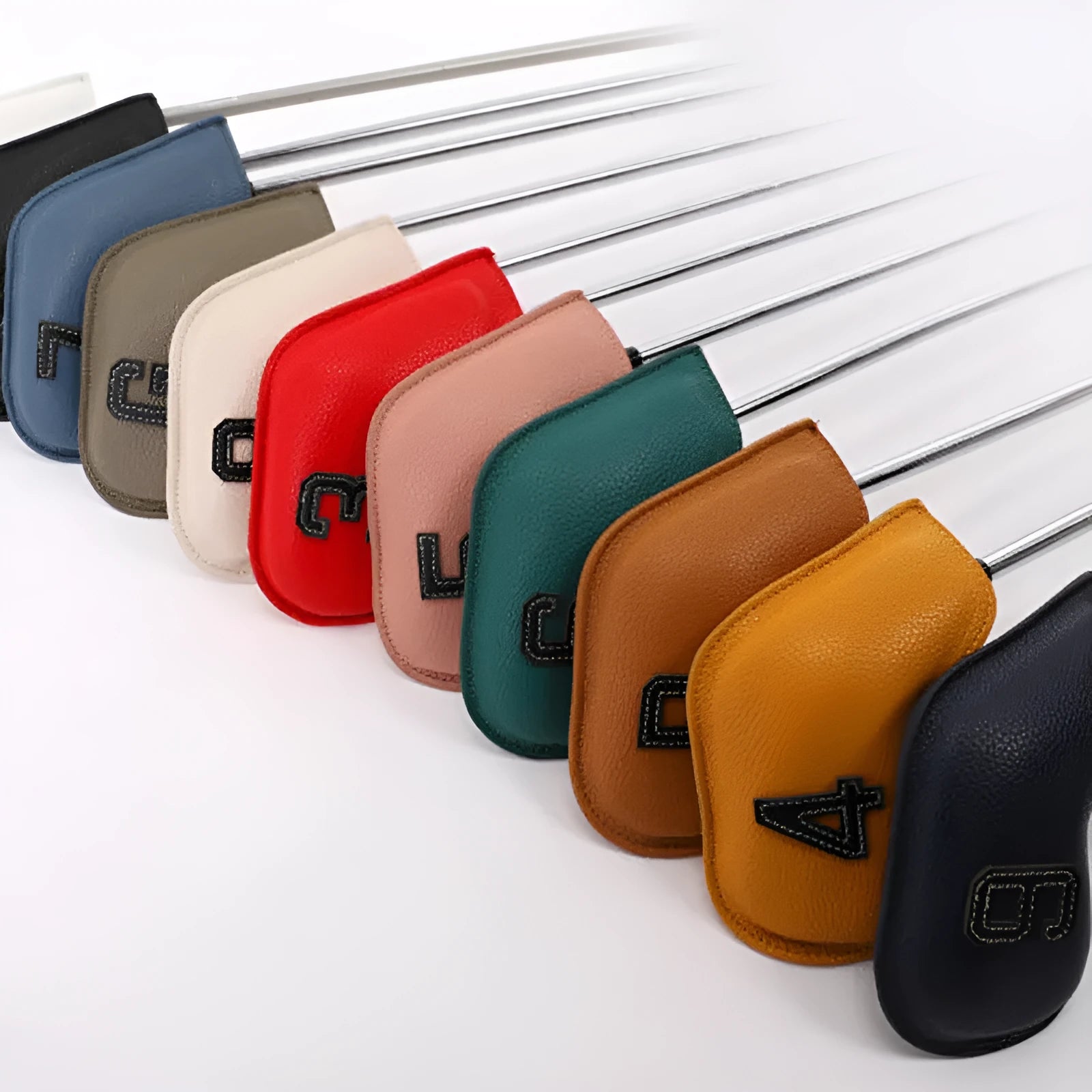 Set of 10 digital print PU golf club head covers for sports protection and gifting