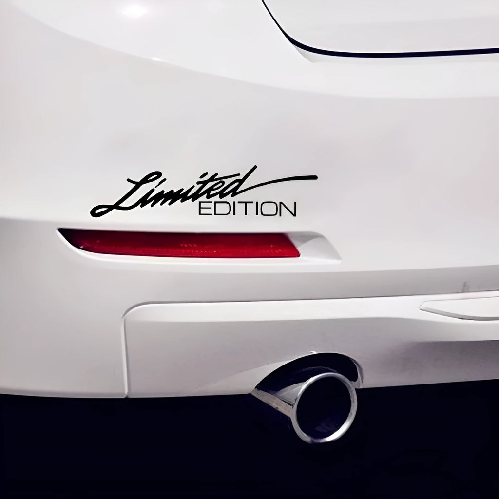 Reflective British bumper sticker showing dimensions of 16cm by 3.8cm in plastic material