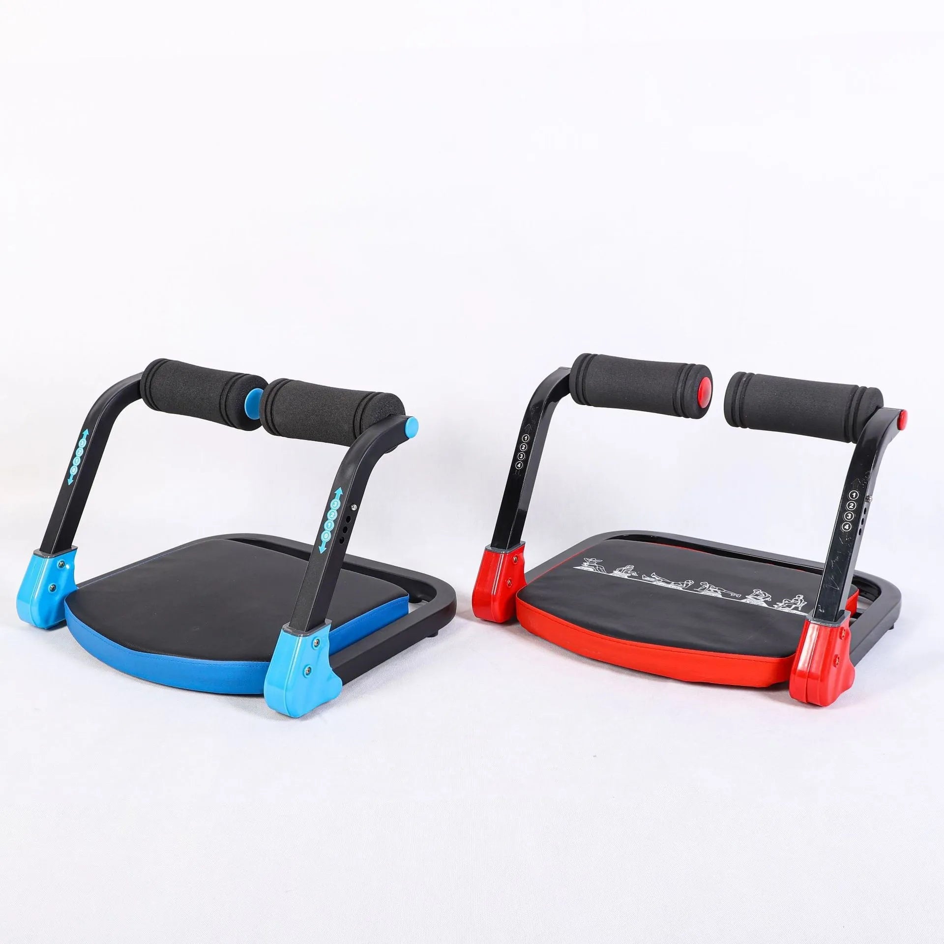 Mini multifunctional abdominal exercise device in sky blue and red colour options