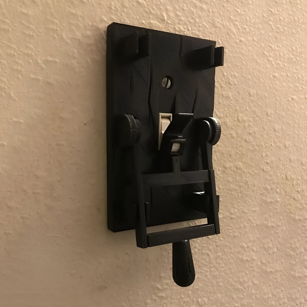 Retro-styled mechanical light switch with holiday decoration design and exposed mounting plate