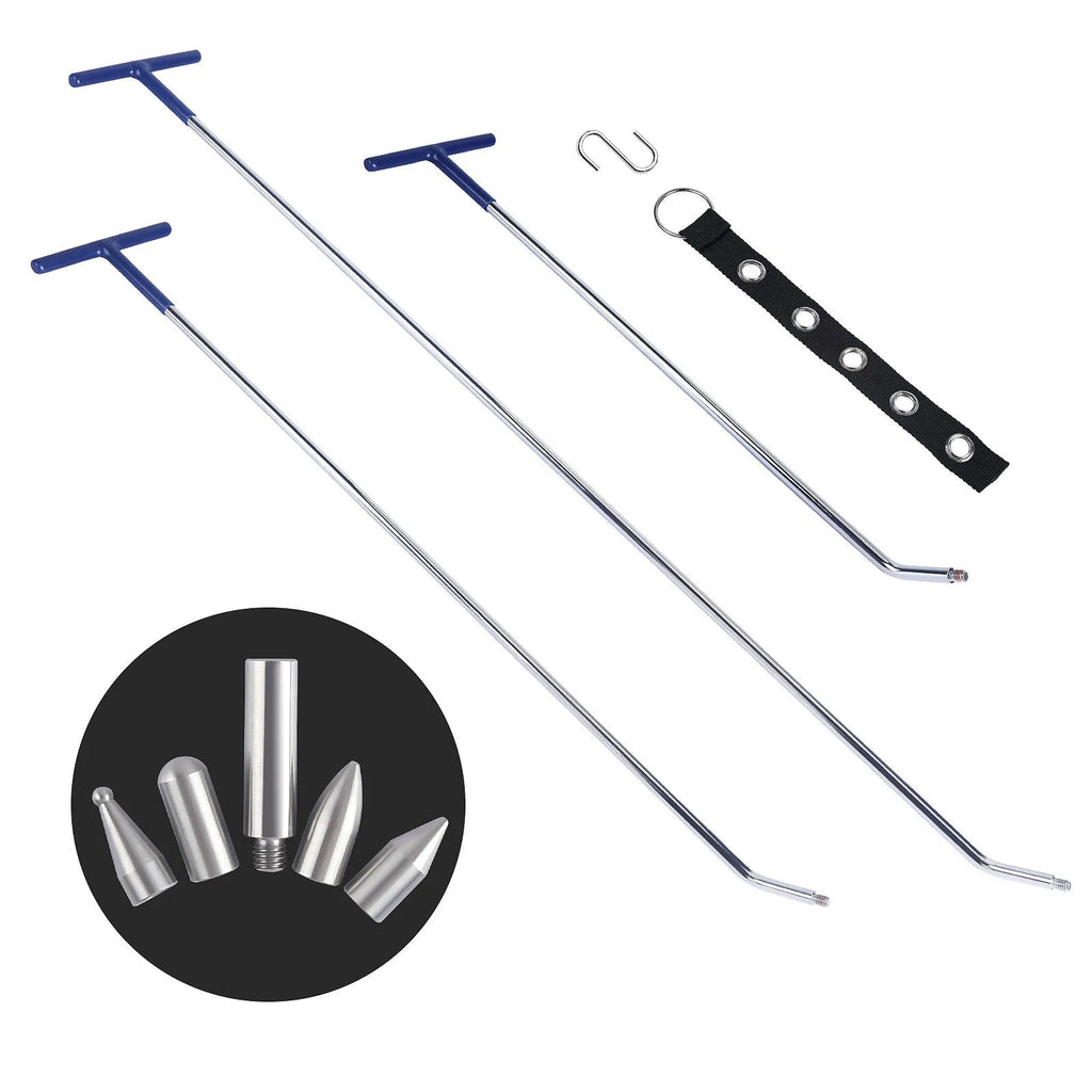 Alloy steel car dent repair tool hook crowbar three-piece set