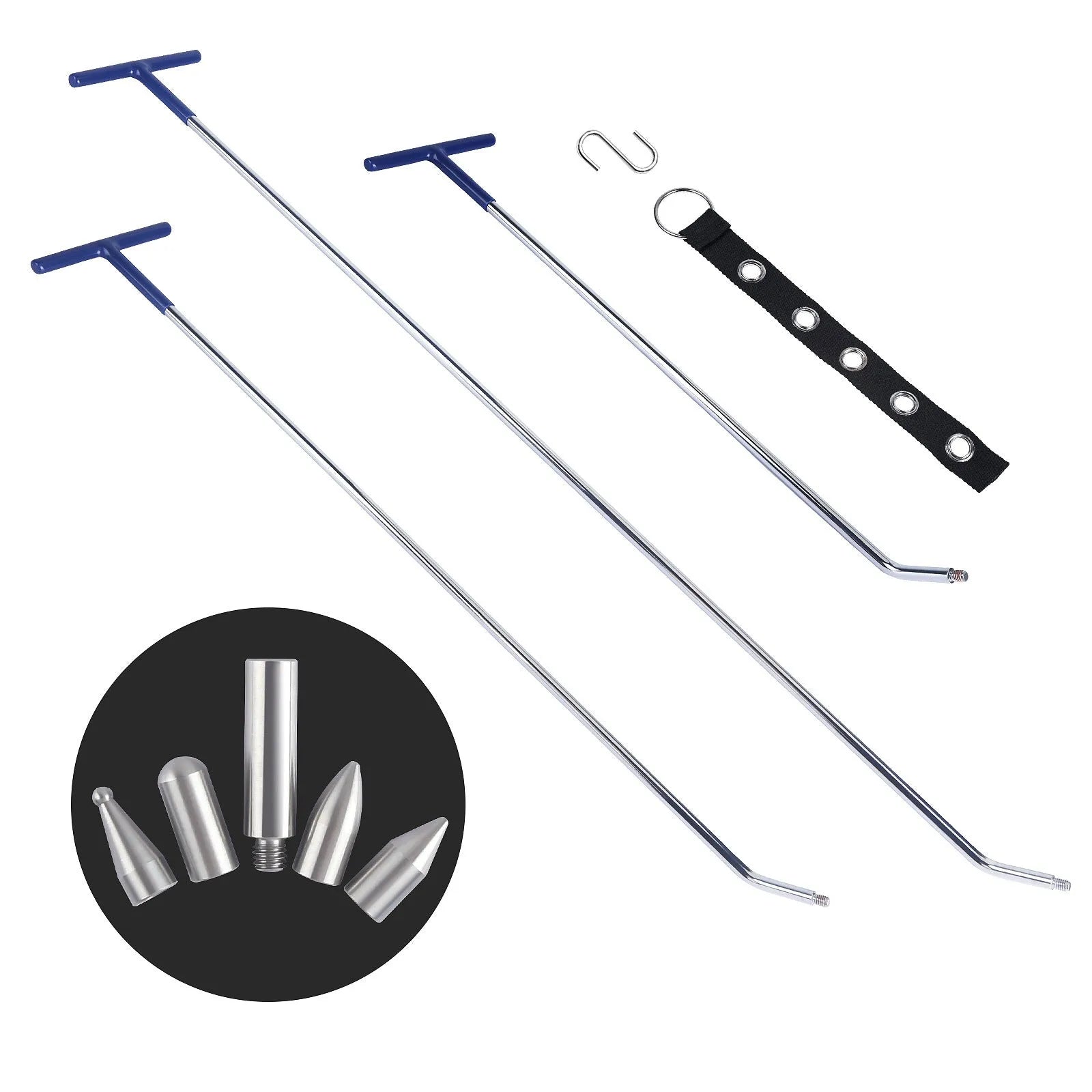 Alloy steel car dent repair tool hook crowbar three-piece set