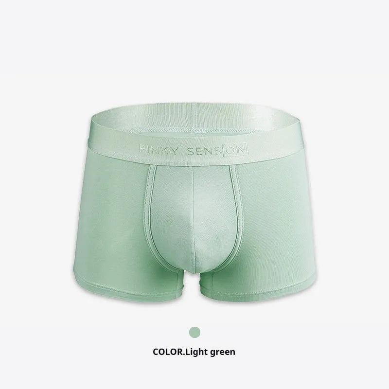 Men's solid colour cotton boxers in black, white, silver grey or light green