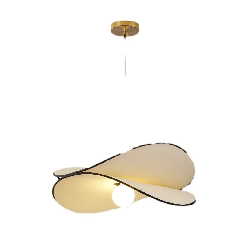 French style fabric potato chips chandelier pendant light with textured pleated shade