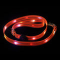 Luminous PVC dog collar leash in fluorescent green colour with hand holding loop