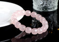 Natural bamboo crystal barrel bead bracelet with geometric design and pink colour