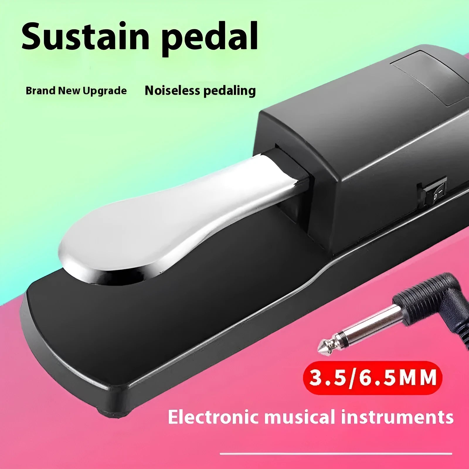 Single leg sustain pedal for electronic keyboards made from black ABS plastic