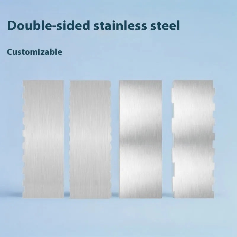 Stainless steel cream scraper with polygon patterns for cake decorating