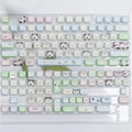 PBT sublimation keycap set with cute puppy designs for mechanical keyboards