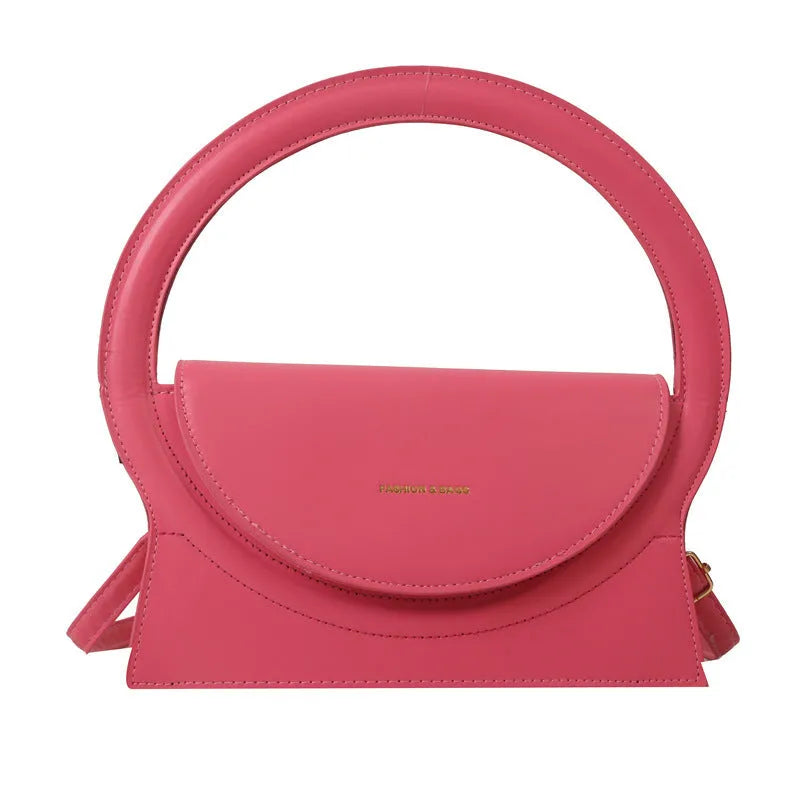 Horizontal square PU shoulder messenger bag with sandwich pockets and phone compartment
