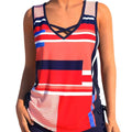 Women's printed swimsuit with boxer shorts in black, navy blue, or light green colours
