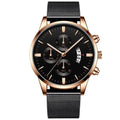 Men's stainless steel mesh band business watch with analogue dial and two-tone colour options.