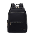 Black Oxford cloth women's large capacity backpack with anti-theft features.