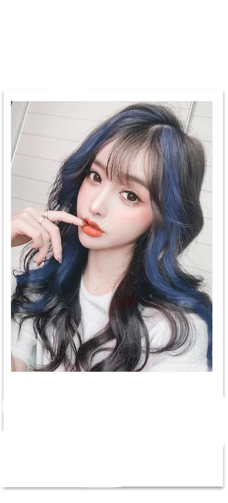 60cm long gradient curly hair wig patch extension in mixed silk material showing vibrant colour options