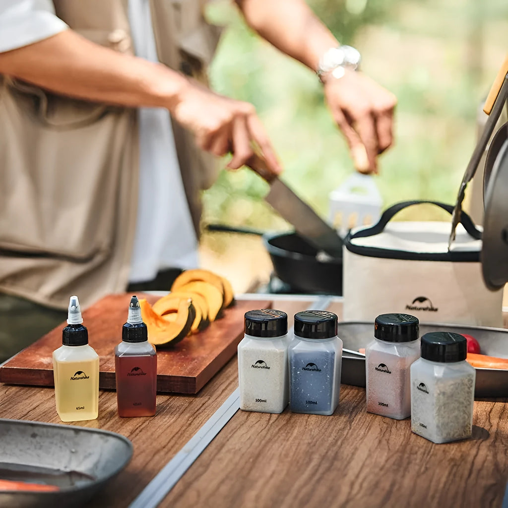 Naturehike portable six-piece plastic seasoning bottle set for outdoor cooking