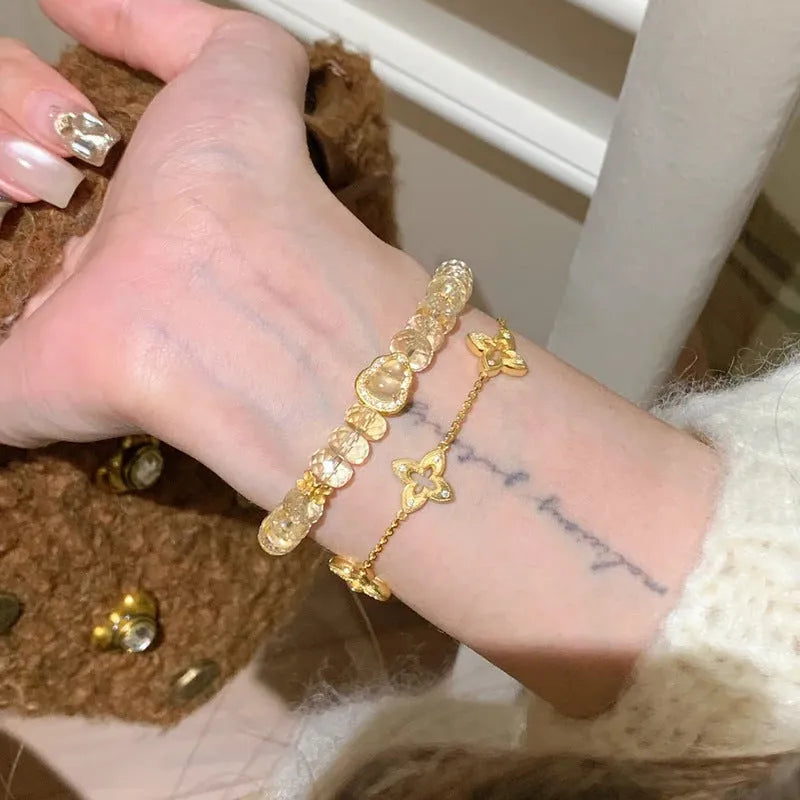 Women's artificial crystal bead bracelet with geometric shape and SJSL-0081 colourway