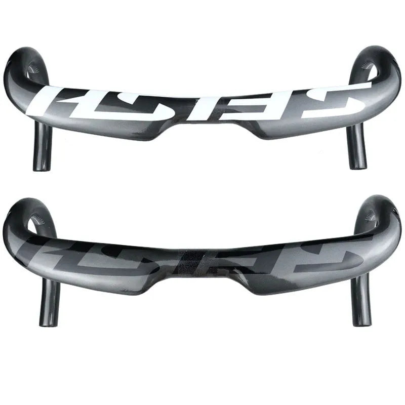 Carbon fibre road bicycle handlebar showing 31.8mm clamp, in black light finish with 80mm reach and 130mm drop dimensions.