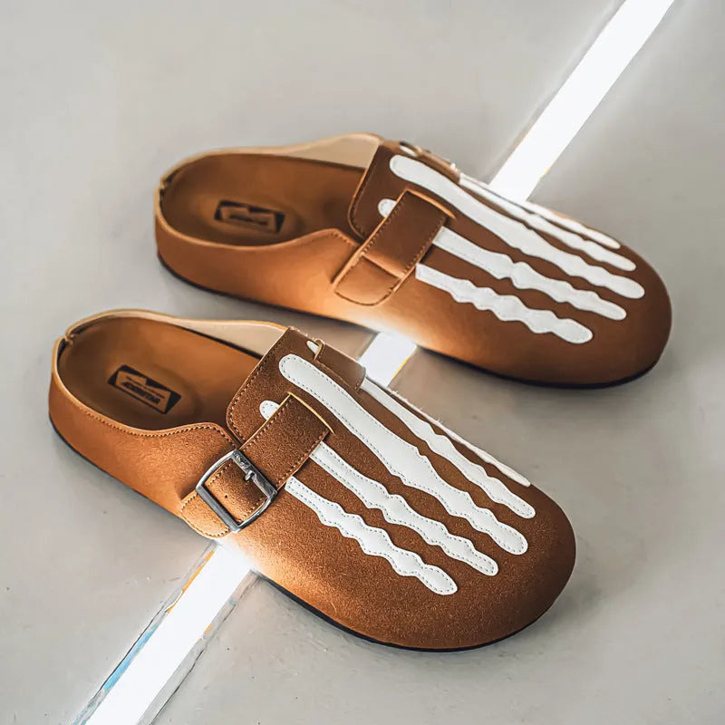 Men's low-top slip-on loafers in sand, black, or camel with embossed artificial leather upper and PVC sole, sizes 39-44.