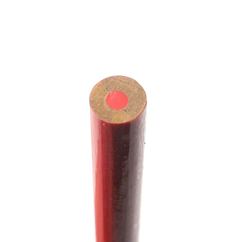 Ten red and blue two-colour carpenter's pencils with round wooden construction