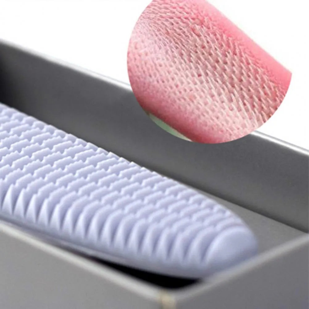 Grey and pink ABS plastic cat grooming comb with dual-width teeth design for pet hair removal