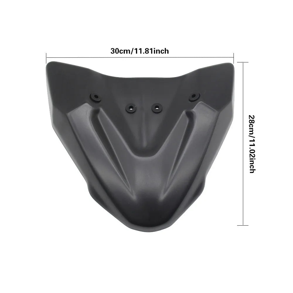 Black fixed wind front wing accessory for KTM 390 and 790 Adventure motorcycles
