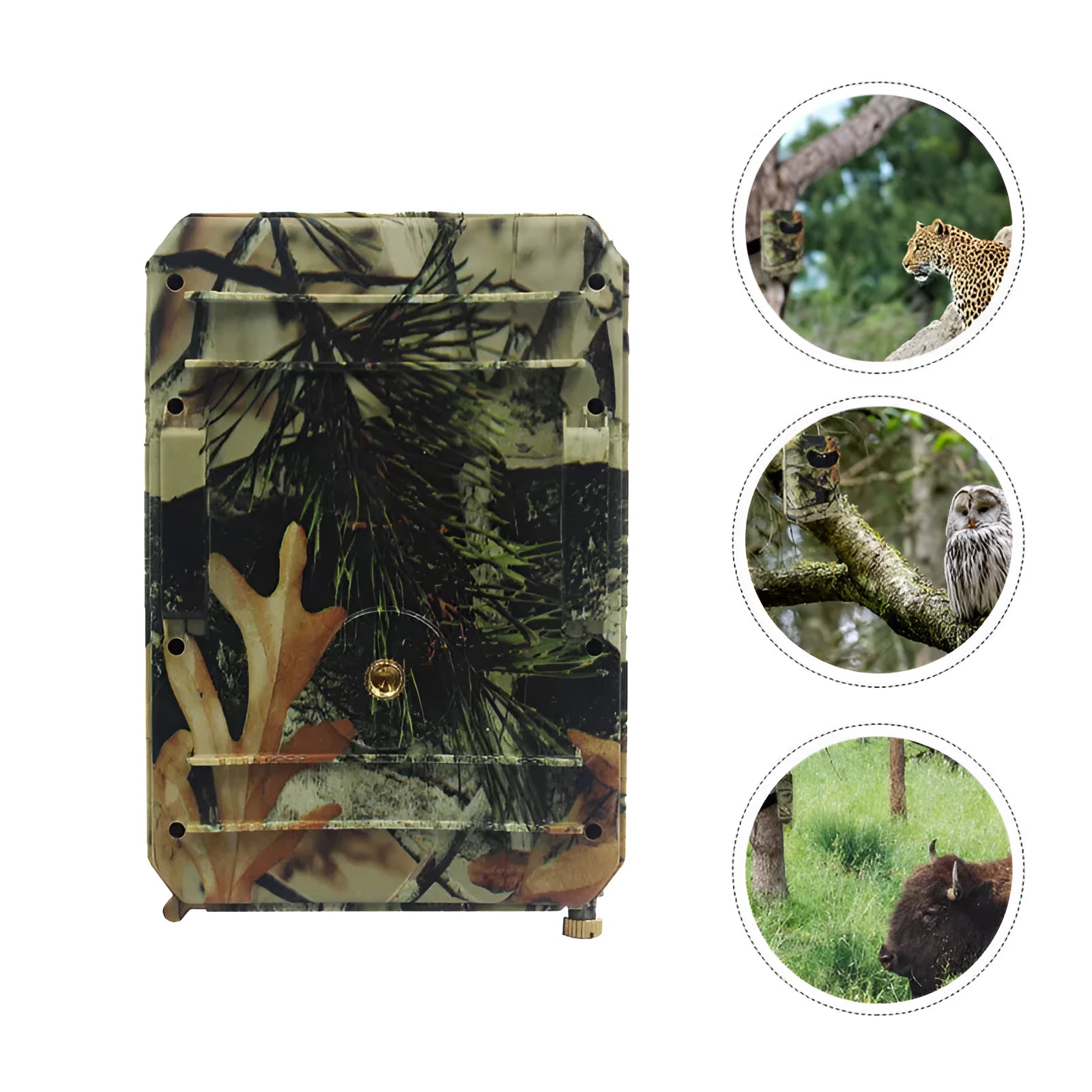 Yellow brown 16MP hunting game camera with infrared night vision and IP54 waterproof rating
