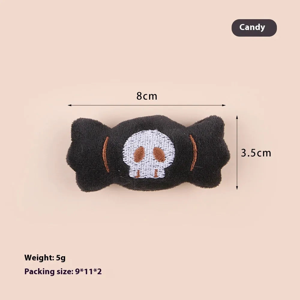 Plush cat teaser wand with colourful pom-pom attachment in candy pink design