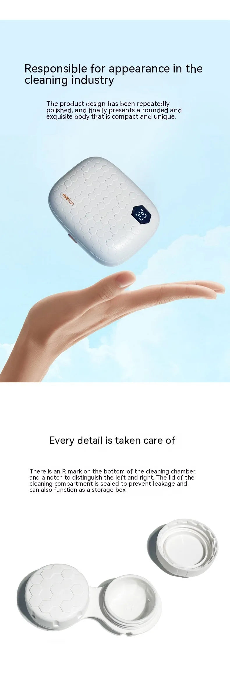 Automatic ultrasonic glasses cleaning machine in plastic housing with compact 85mm design