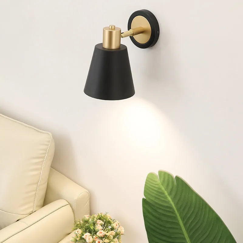 Nordic style iron wall lamp with adjustable tricolour lighting in four design variations