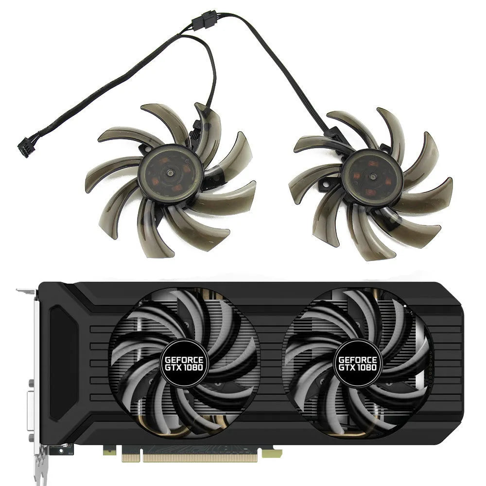 GA91S2U 85mm black graphics card cooling fan pair, 4-pin DC 12V 0.40A, for Palit GTX 1060 1070 1080