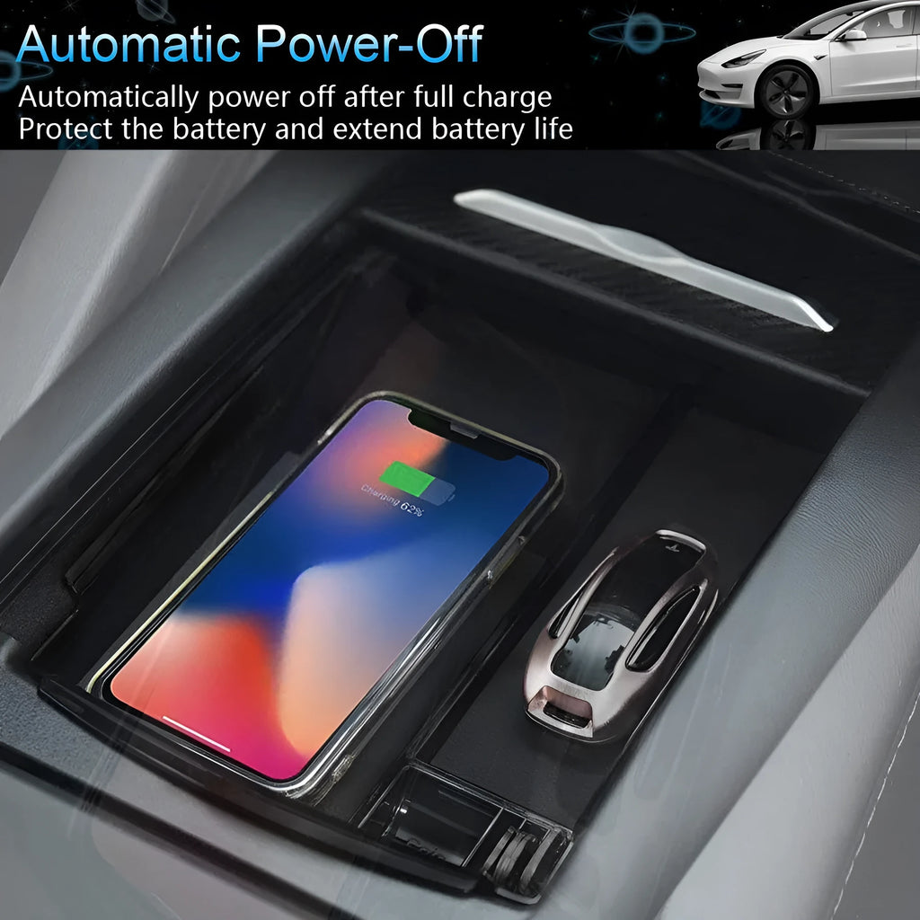 Black wireless charging station with ABS plastic base bracket for QI-compatible devices