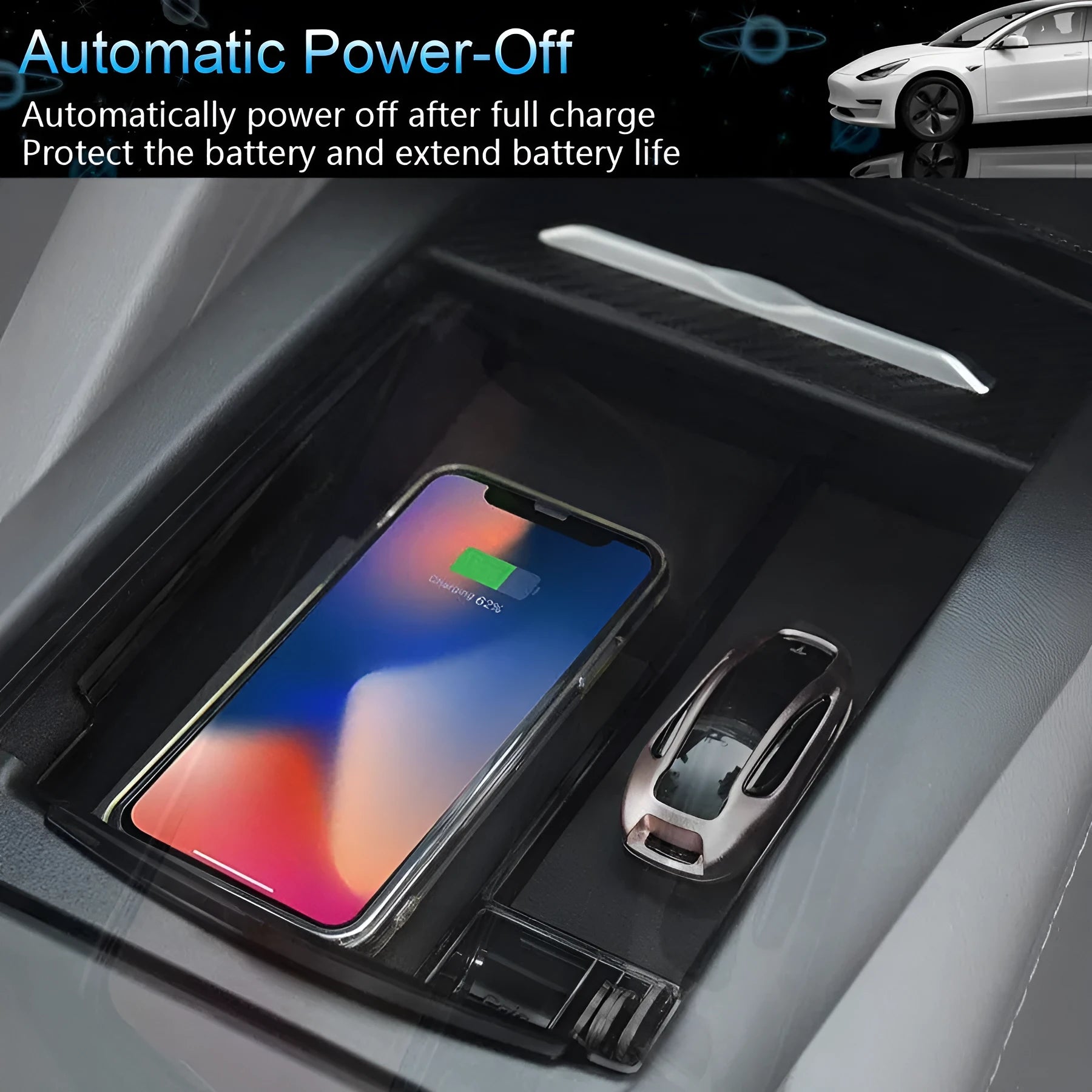 Black wireless charging station with ABS plastic base bracket for QI-compatible devices