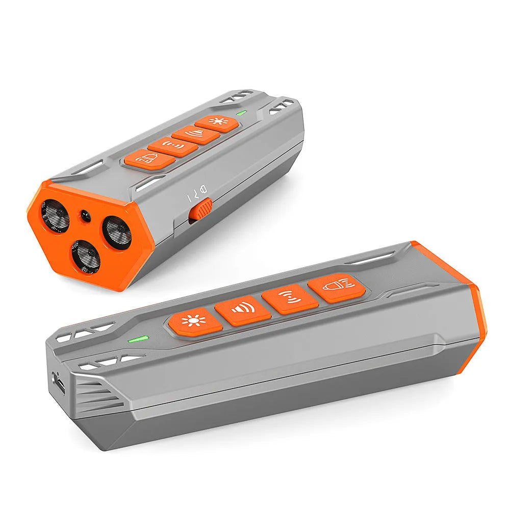 Ultrasonic dog trainer remote control device in grey orange or black orange colour options