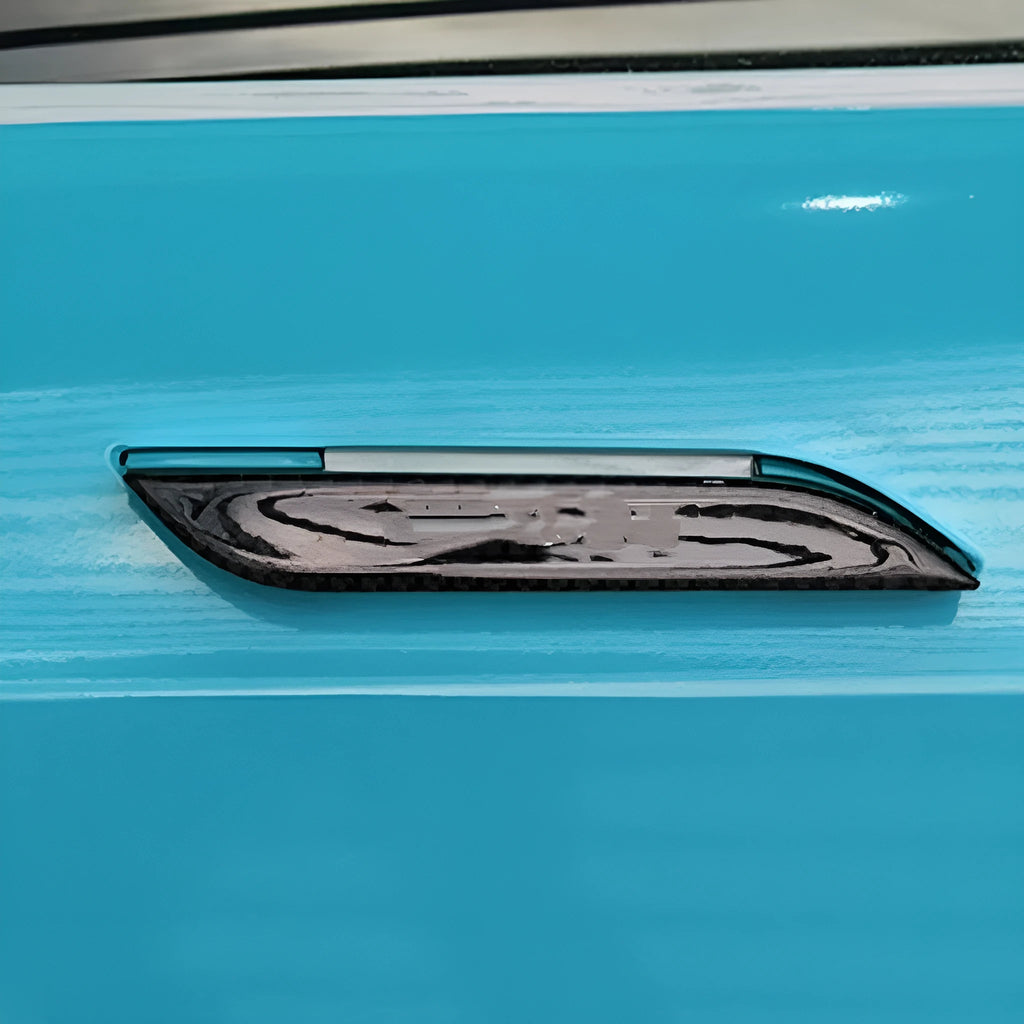Carbon fibre door handle protection stickers for Tesla Model S vehicles