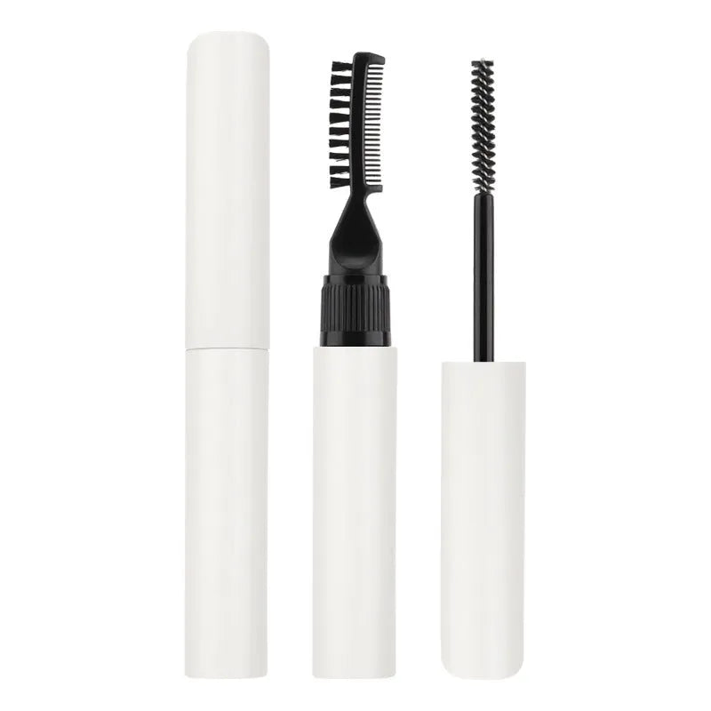 Eyebrow glue bottle with applicator brush for natural wild brow styling in pink and white options.