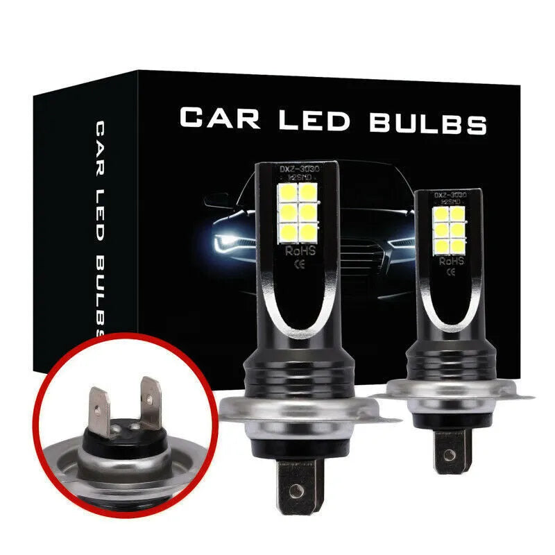H7 110W LED car fog lights with aluminium housing and 12 SMD 3030 beads