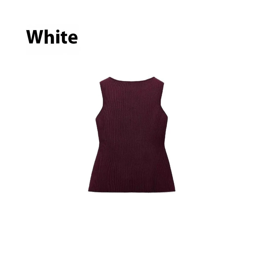 Dark red slim fit viscose cardigan vest with 3D pattern, shown on a hanger.