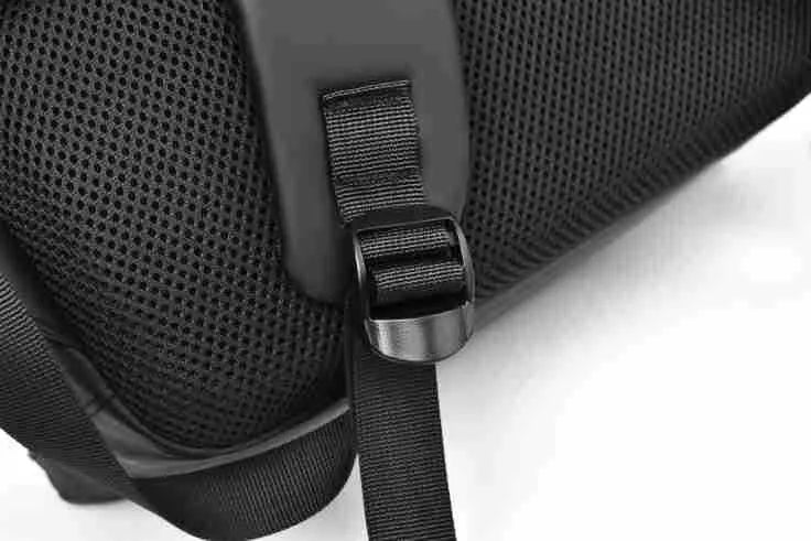 Waterproof large capacity PU backpack in black, blue, or grey with simple design