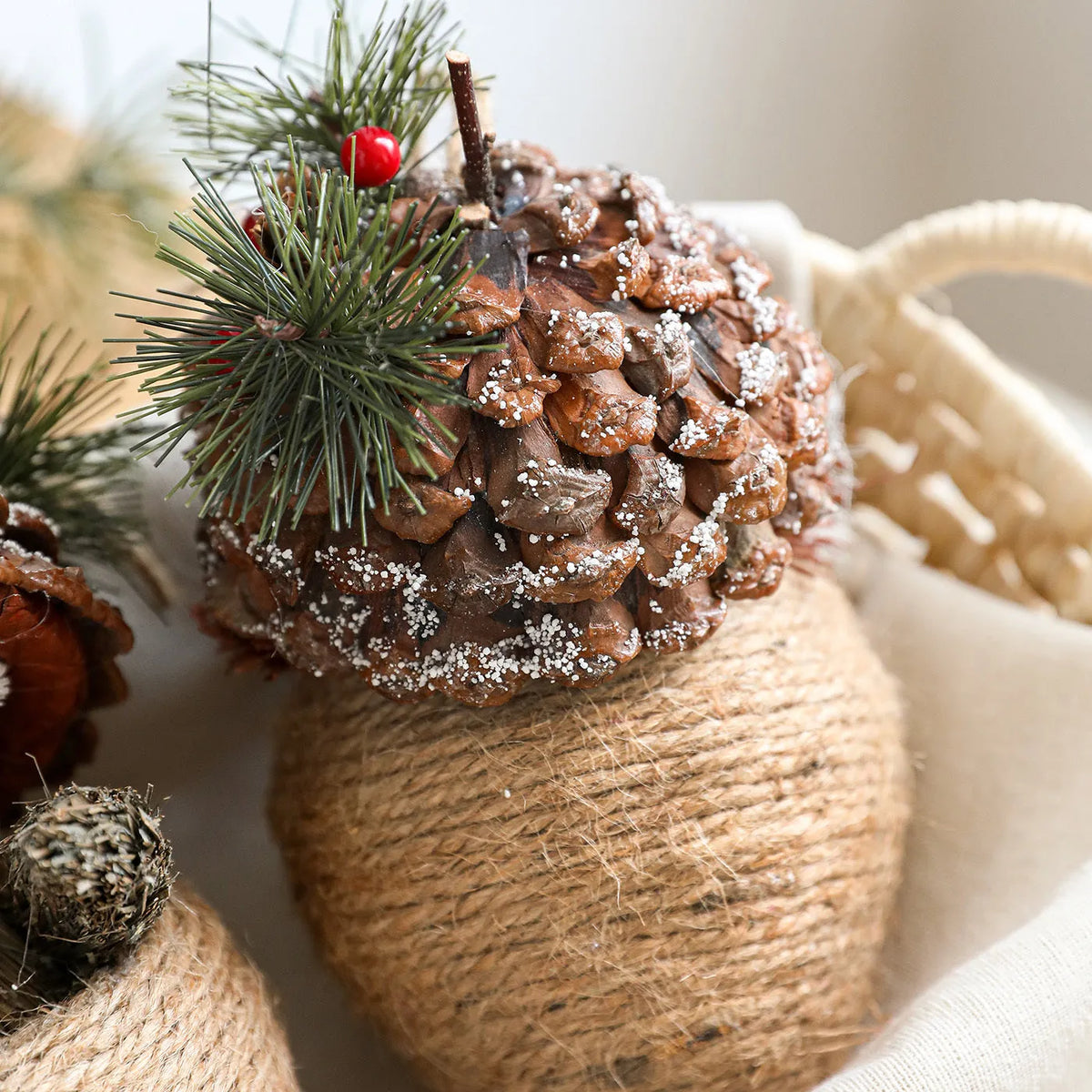 Foam squirrel Christmas decoration in brown or gray, single simulation squirrel ornament for festive display.