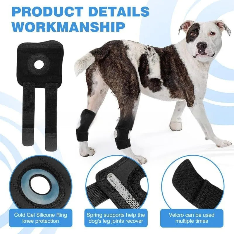 Black polyester dog leg guard for joint protection and ACL rehabilitation