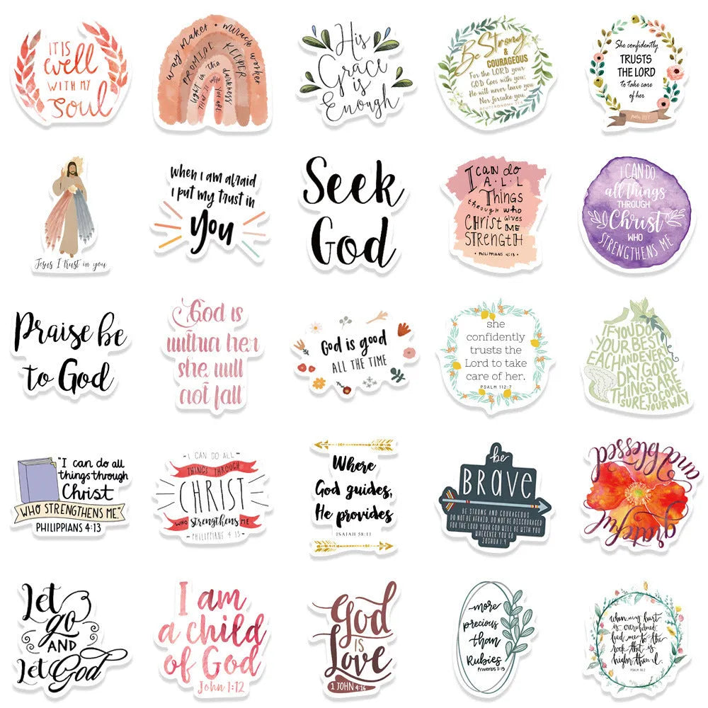 Pack of 50 random pattern graffiti stickers for personalising laptops and water bottles.