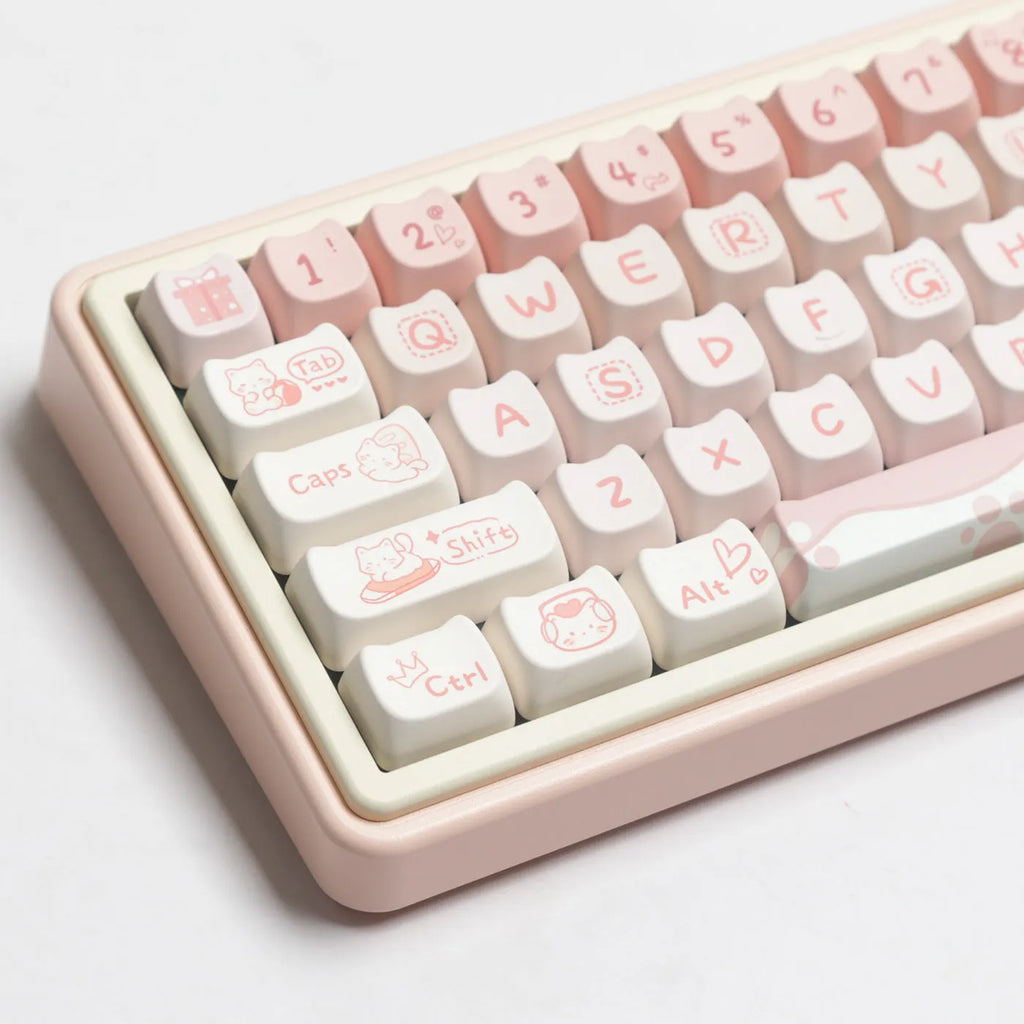 Full set PBT sublimation keycaps for mechanical keyboard showing complete alphanumeric layout