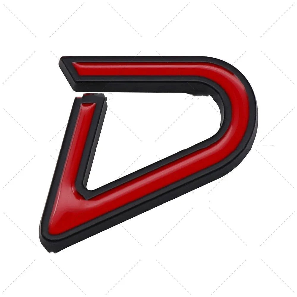 Metal car decorative stickers in SD D S sizes with red black silver colour options