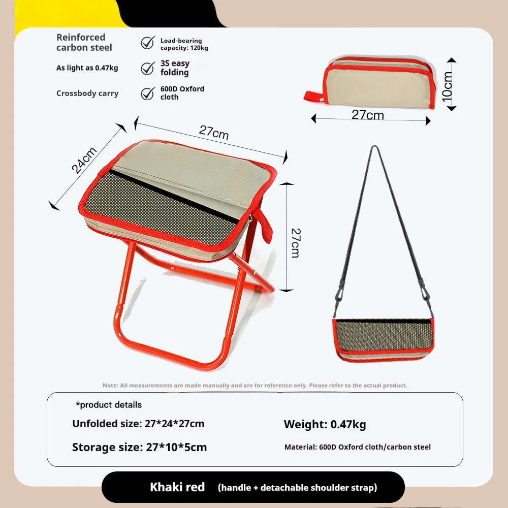 Lightweight foldable outdoor camp chair stool in a choice of six colours.