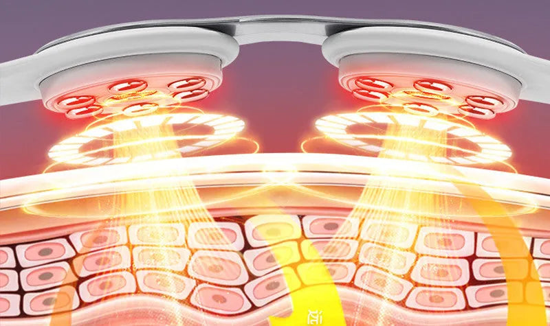 Far infrared lumbar massage belt, white, 25x8.5cm, rechargeable with Type-C, 3 gears