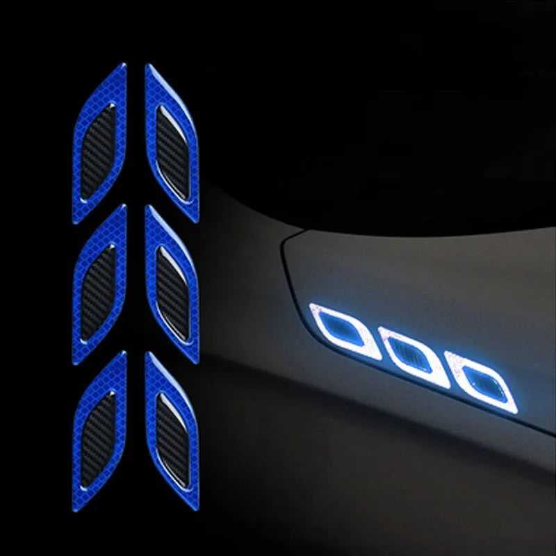 Blue reflective warning tape strips for car wheel bumpers, 17mm width