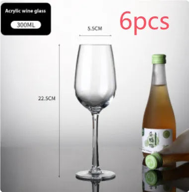 Clear acrylic wine glass with modern design in 300ml and 550ml capacities for milk tea or red wine