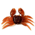 8CM red and brown PVC crab fishing lures showing detailed soft plastic crab imitation design