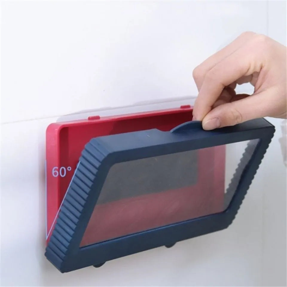 Bathroom waterproof mobile phone box holder in white or blue with free punching wall mount and anti-fog ABS case